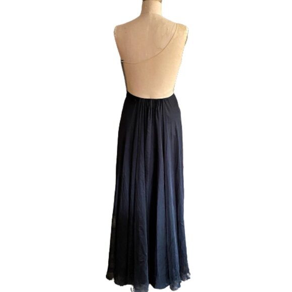 La Famme black nude mesh bodice maxi long gown 4 - Picture 4 of 16